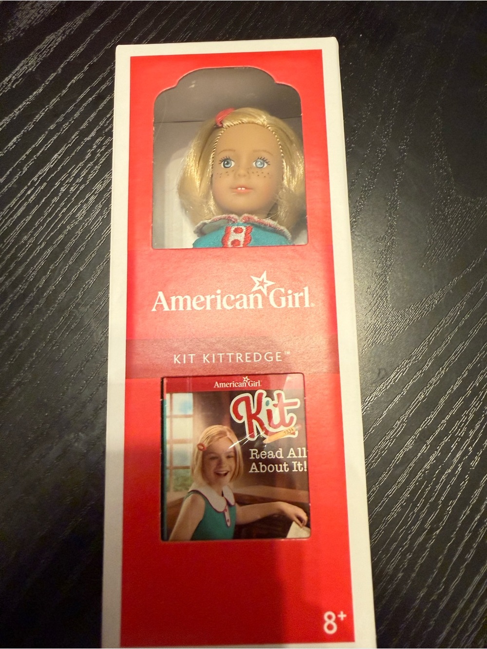 American Girl Kit Kittredge Blonde Doll in Teal and Red Outfit
